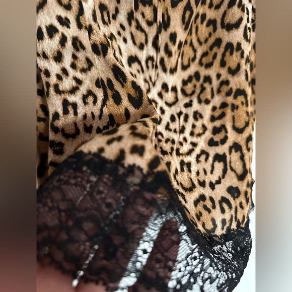 ZARA Leopard Print Lace Trim Cami Top - Picture 3 of 6